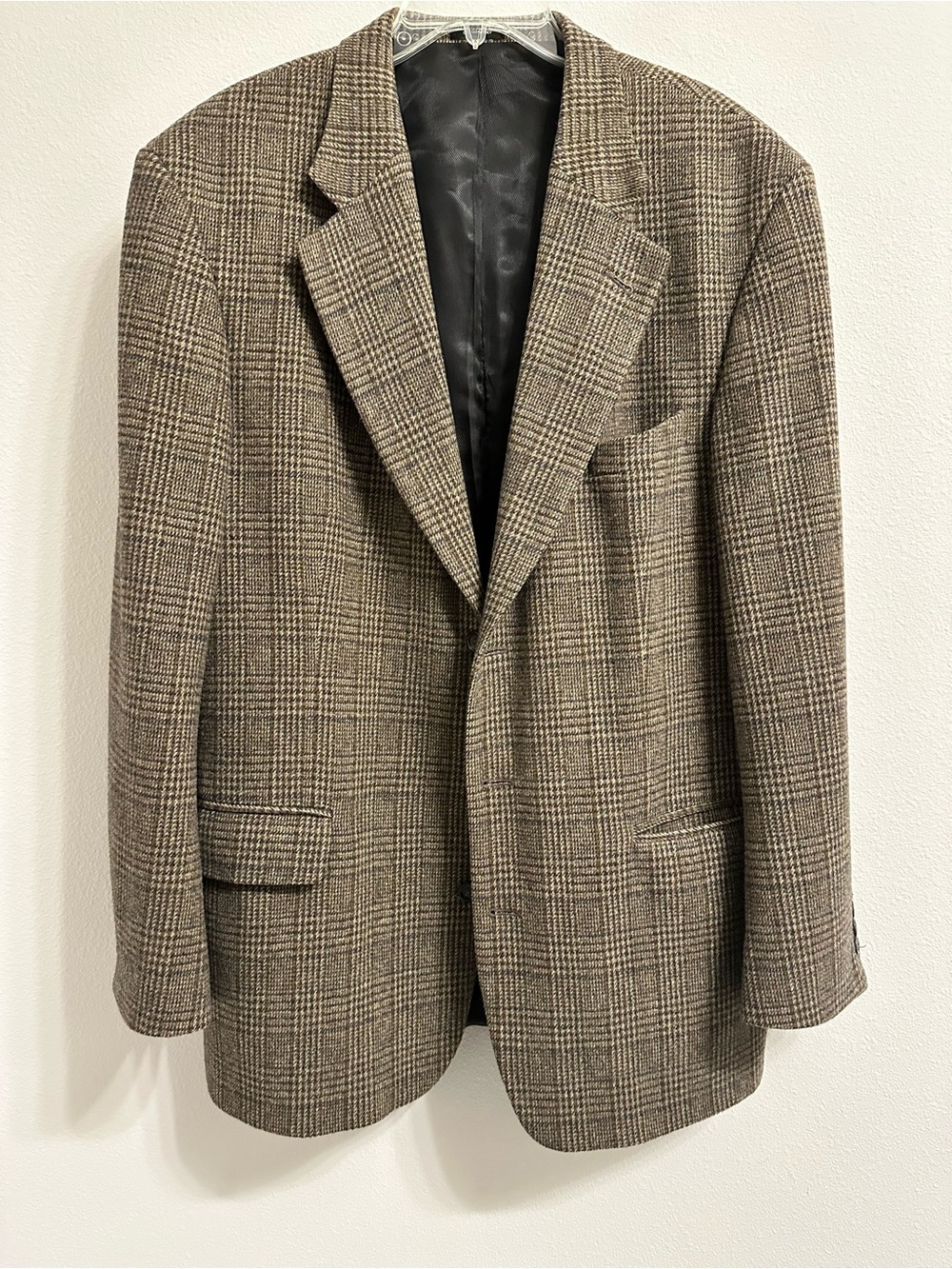 Robert Stock Men's Brown Glen Plaid Blazer Sport Coat 44L